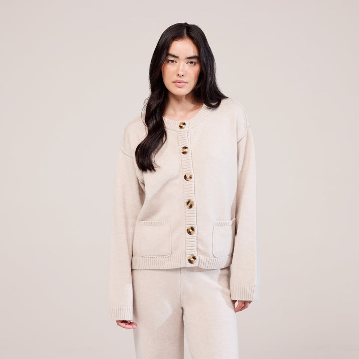 Soft Knit Cardigan - Beige