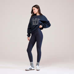 Winter Everyday High Waisted Leggings - Vintage Navy