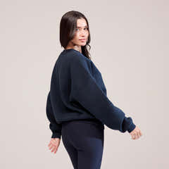 Heavyweight Oversized Sweatshirt Varsity - Vintage Navy