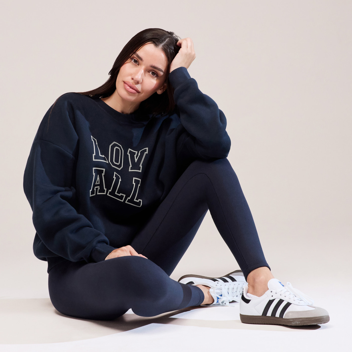 Heavyweight Oversized Sweatshirt Varsity - Vintage Navy