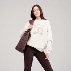 Heavyweight Oversized Sweatshirt Varsity - Ecru