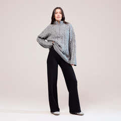 Winter Wide Leg Trousers - Black