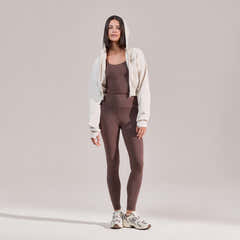 Organic Crop Zip Hoodie - Ecru