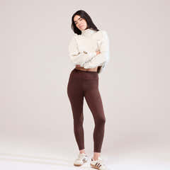 Everyday High Waisted Leggings - Chocolate Brown