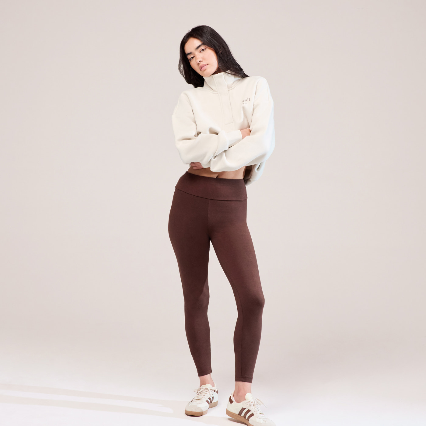 Everyday High Waisted Leggings - Chocolate Brown