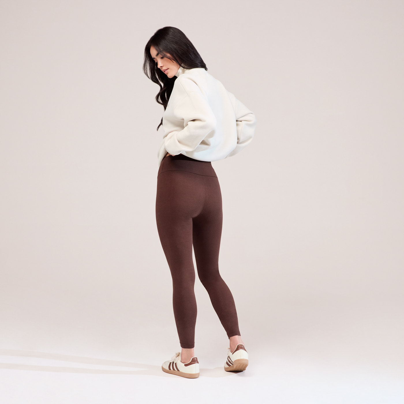 Everyday High Waisted Leggings - Chocolate Brown