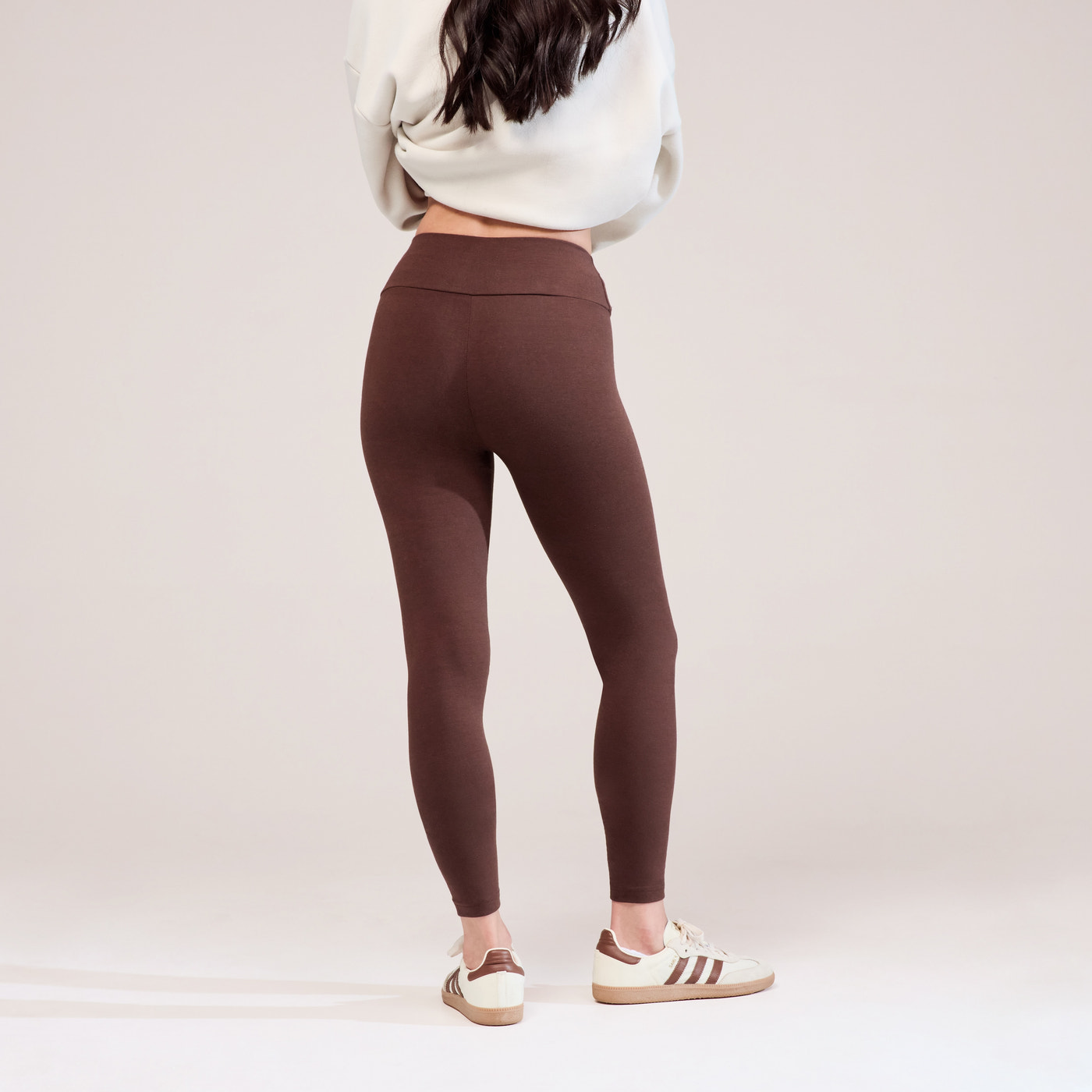 Everyday High Waisted Leggings - Chocolate Brown