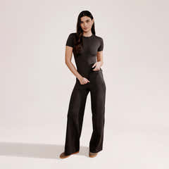 Ultimate Everyday Wide leg Trouser- Black Coffee