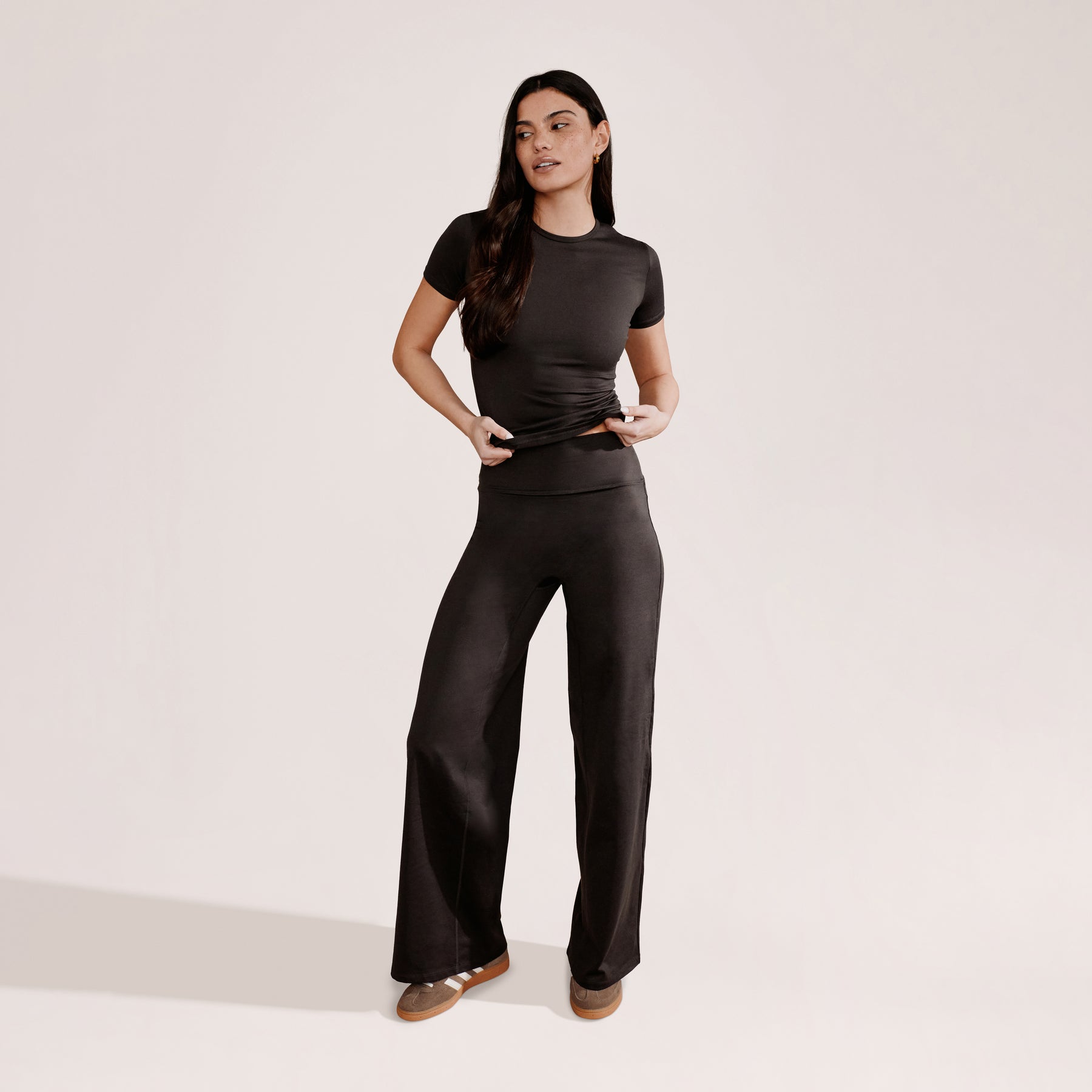 Ultimate Everyday Wide leg Trouser- Black Coffee