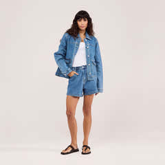 Stretch Denim Jacket - Mid Blue
