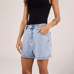 Stretch Denim Shorts - Light Bleach