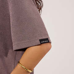 Lightweight Collared Knit Set - Mocha