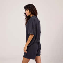 Lightweight Collared Knit Set - Vintage Navy