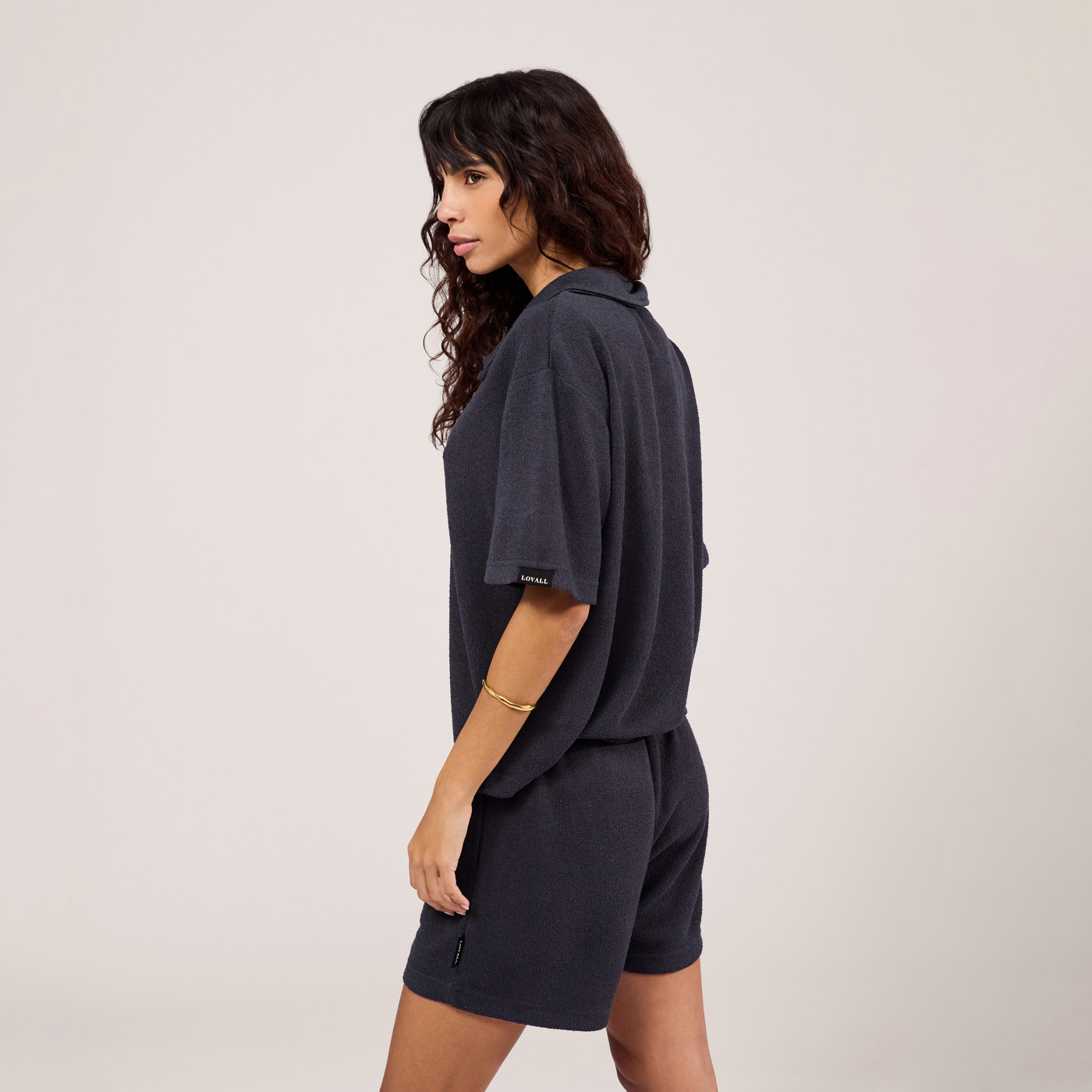 Lightweight Collared Knit Set - Vintage Navy
