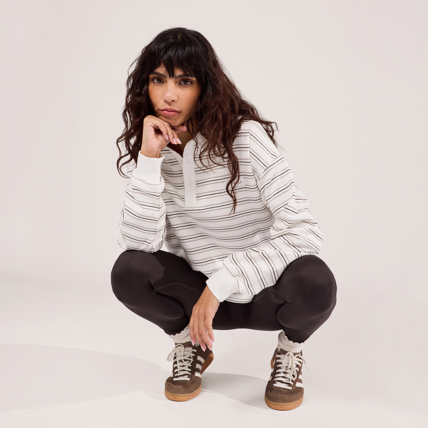 Polo Top - Stone Stripe