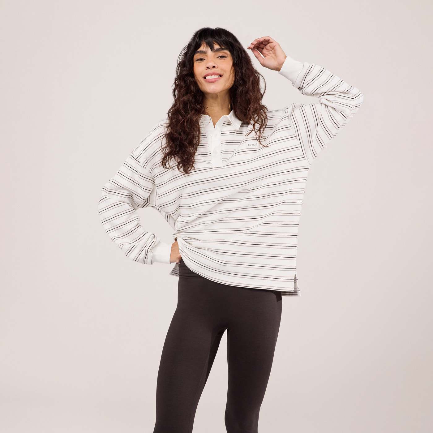 Polo Top - Stone Stripe