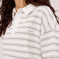 Polo Top - Stone Stripe