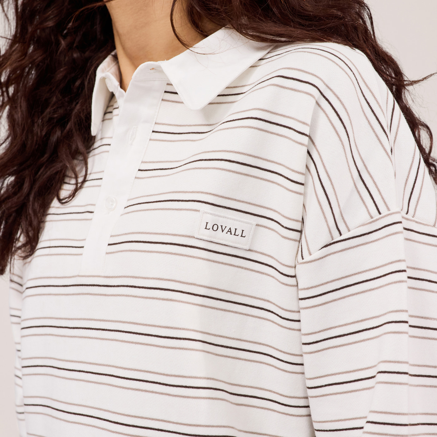 Polo Top - Stone Stripe