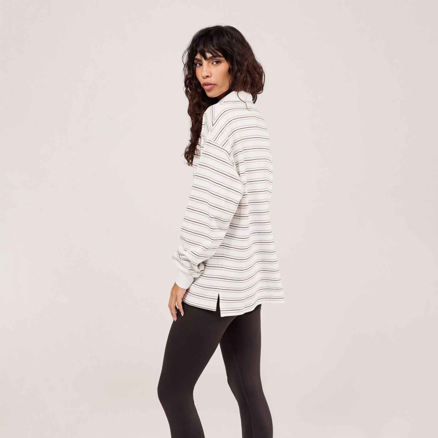 Polo Top - Stone Stripe