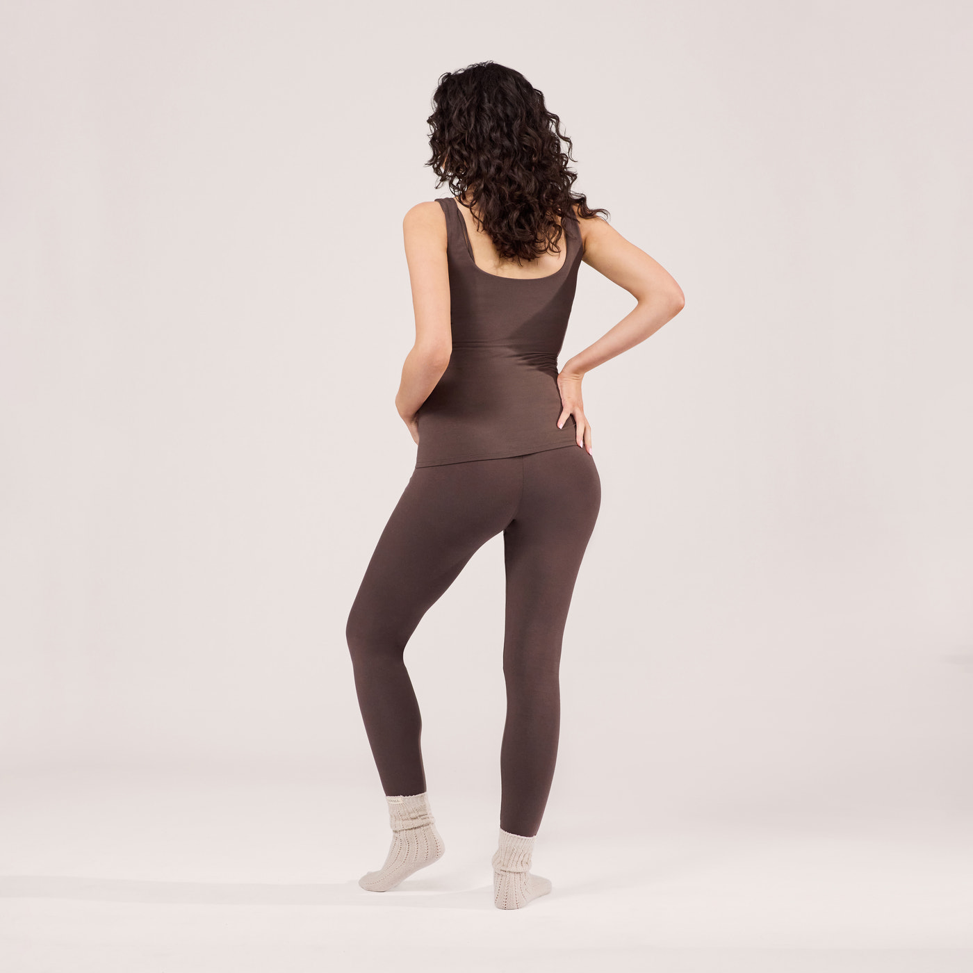 Maternity Lightweight Everyday Leggings - Espresso Brown