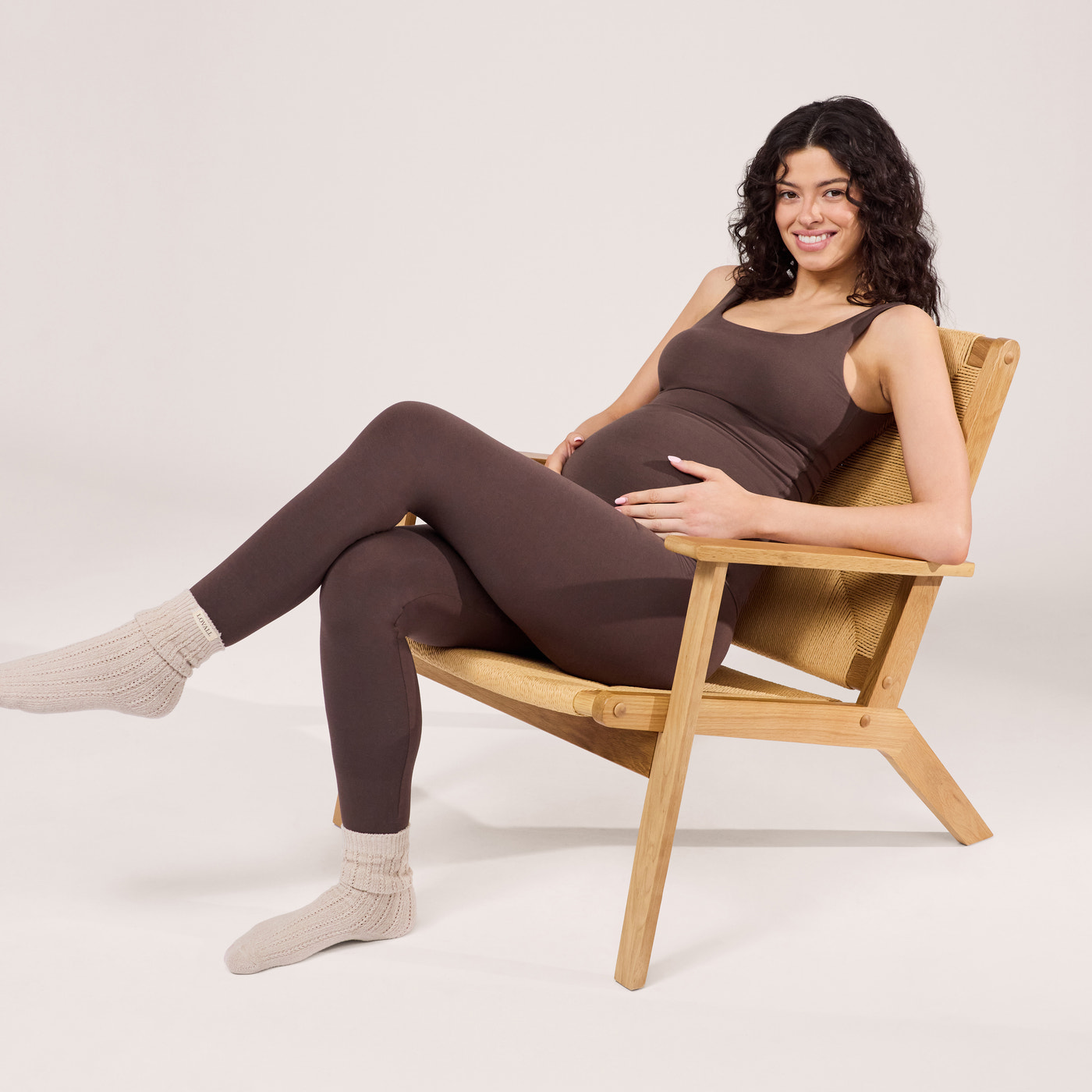 Maternity Lightweight Everyday Leggings - Espresso Brown