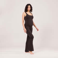 Maternity Lightweight Flare Leggings - Black Coffee