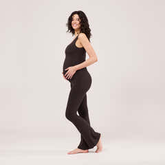 Maternity Lightweight Flare Leggings - Black Coffee