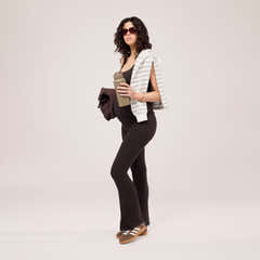 Maternity Lightweight Flare Leggings - Black Coffee
