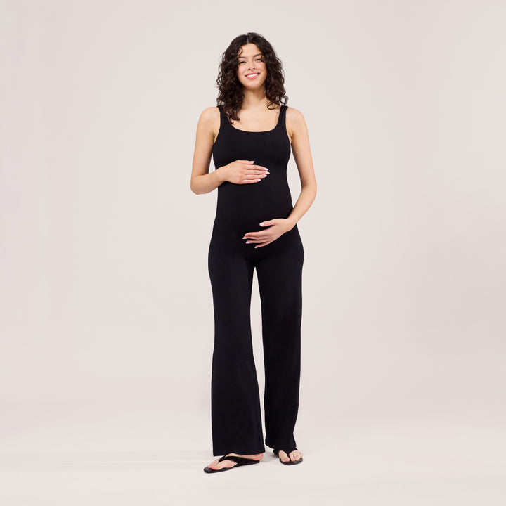 Maternity Lightweight Wide Leg Trousers - Black