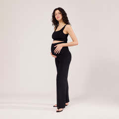 Maternity Lightweight Wide Leg Trousers - Black
