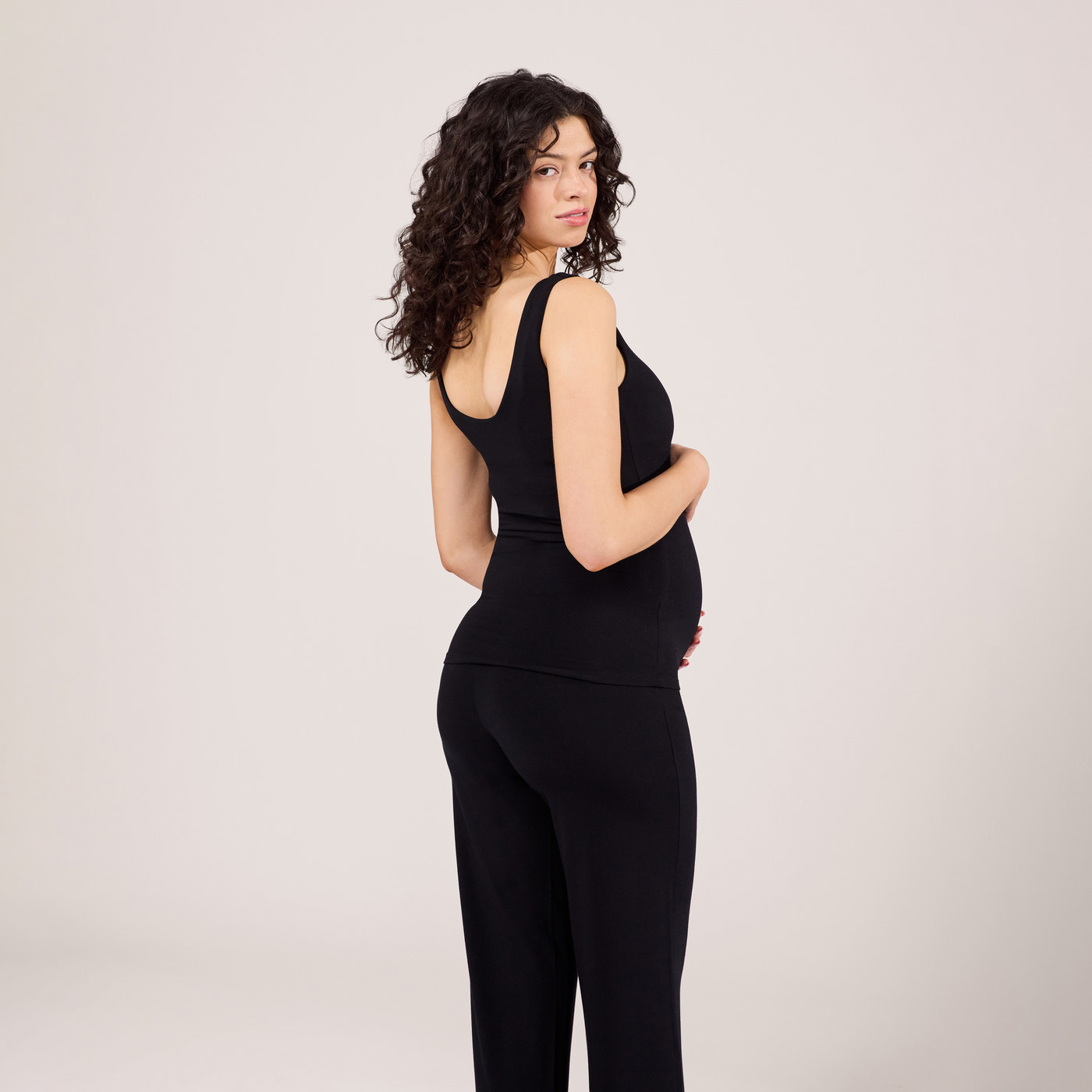 Maternity Lightweight Tank Top - Black