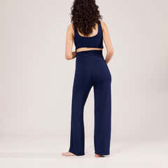 Maternity Lightweight Wide Leg Trousers - Navy