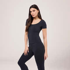 Lightweight Short Sleeve Top - Vintage Navy