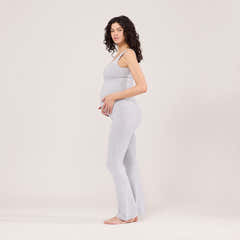 Maternity Lightweight Flare Leggings - Light Grey Marl
