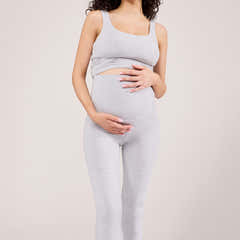Maternity Lightweight Flare Leggings - Light Grey Marl