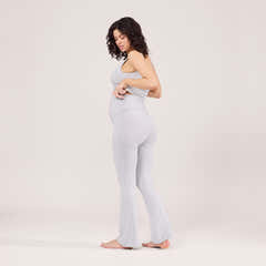 Maternity Lightweight Flare Leggings - Light Grey Marl