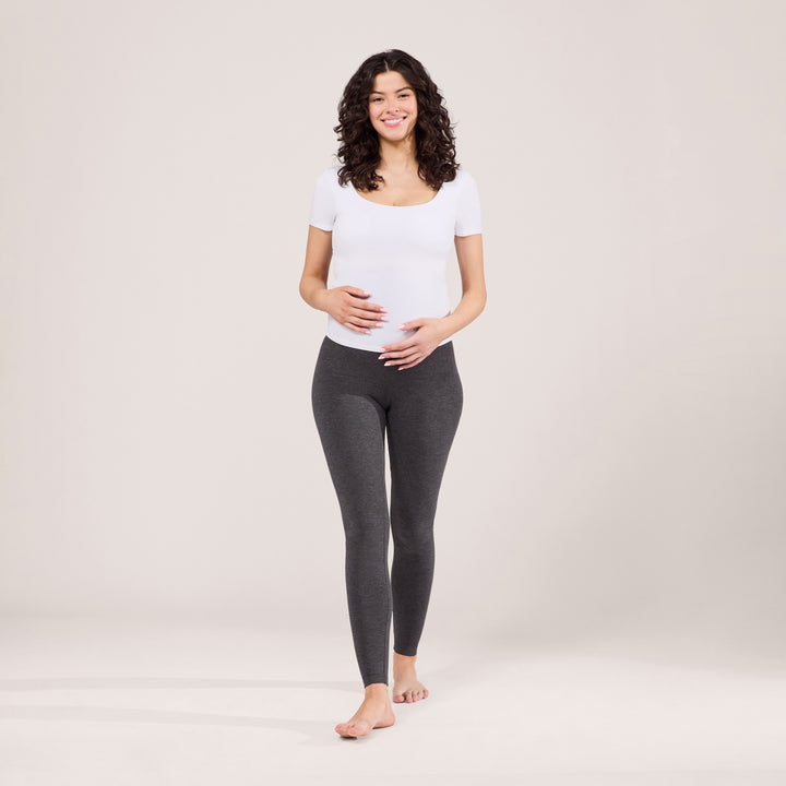 Maternity Lightweight Everyday Leggings - Dark Grey Marl