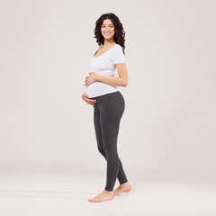 Maternity Lightweight Everyday Leggings - Dark Grey Marl