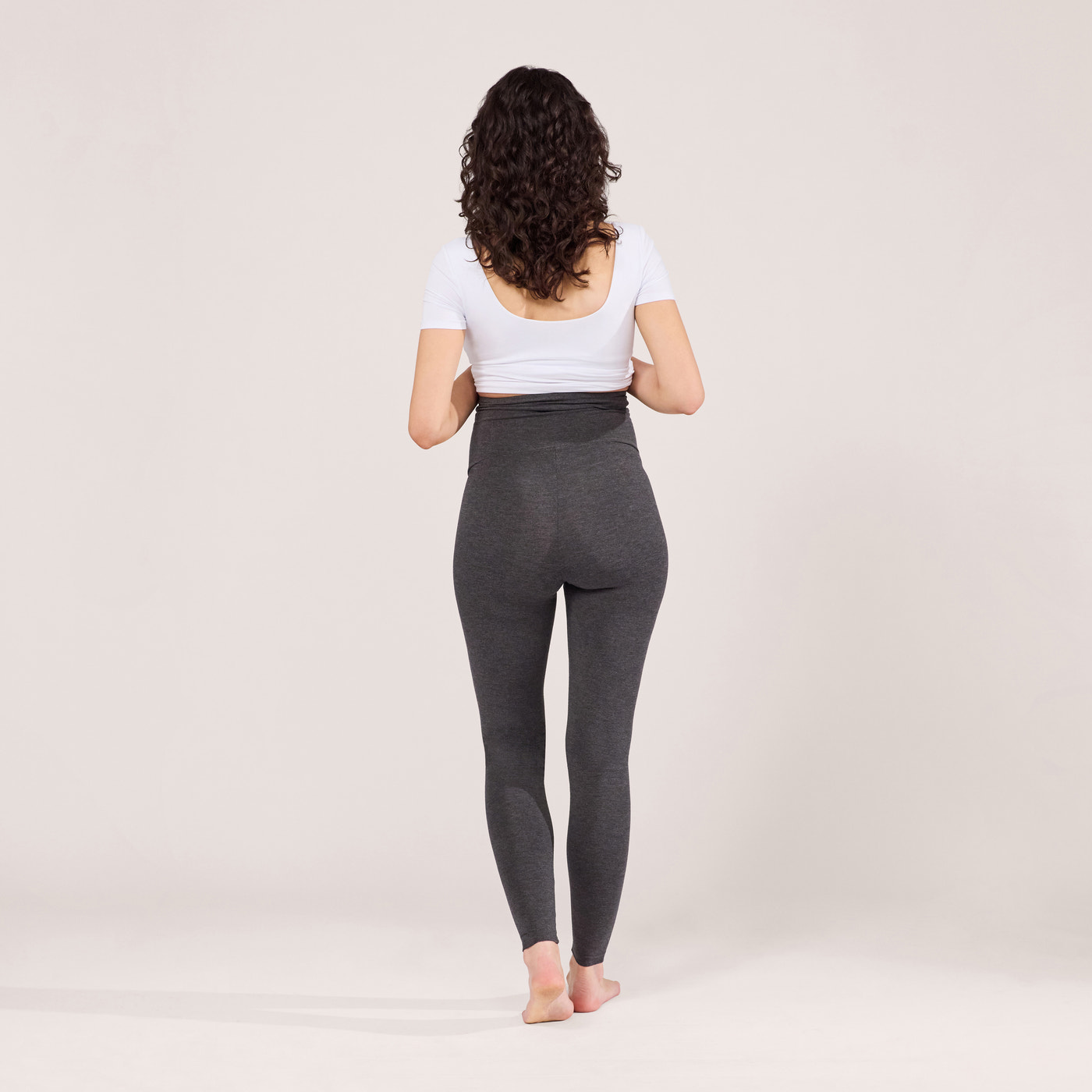 Maternity Lightweight Everyday Leggings - Dark Grey Marl