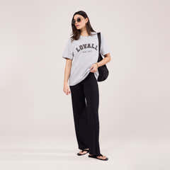 Lightweight Wide Leg Trousers - Black