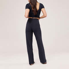 Lightweight Wide Leg Trousers - Vintage Navy