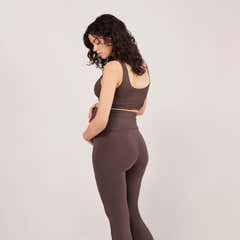 Maternity lightweight Flare Leggings - Espresso Brown