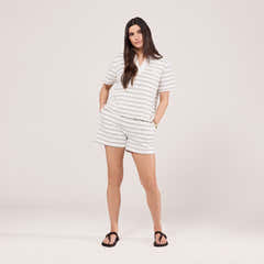 Collared Top Set - Stone Stripe