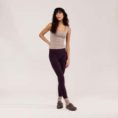 Lightweight Everyday High Waisted Leggings - Wine
