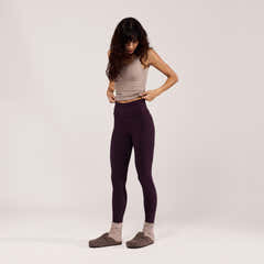 Lightweight Everyday High Waisted Leggings - Wine