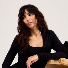 Lightweight Wrap Top - Black
