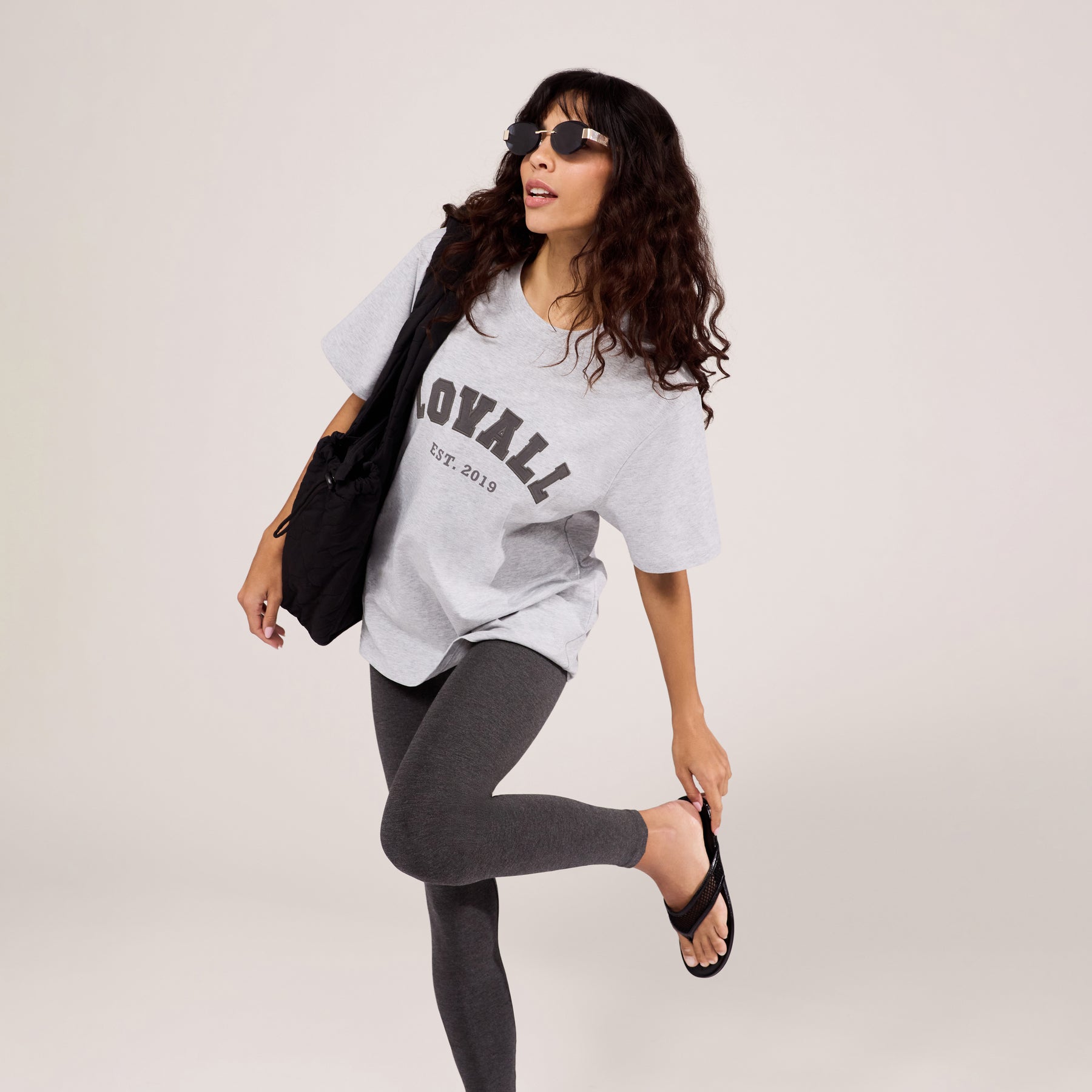 Graphic T-shirt Varsity - Light Grey Marl