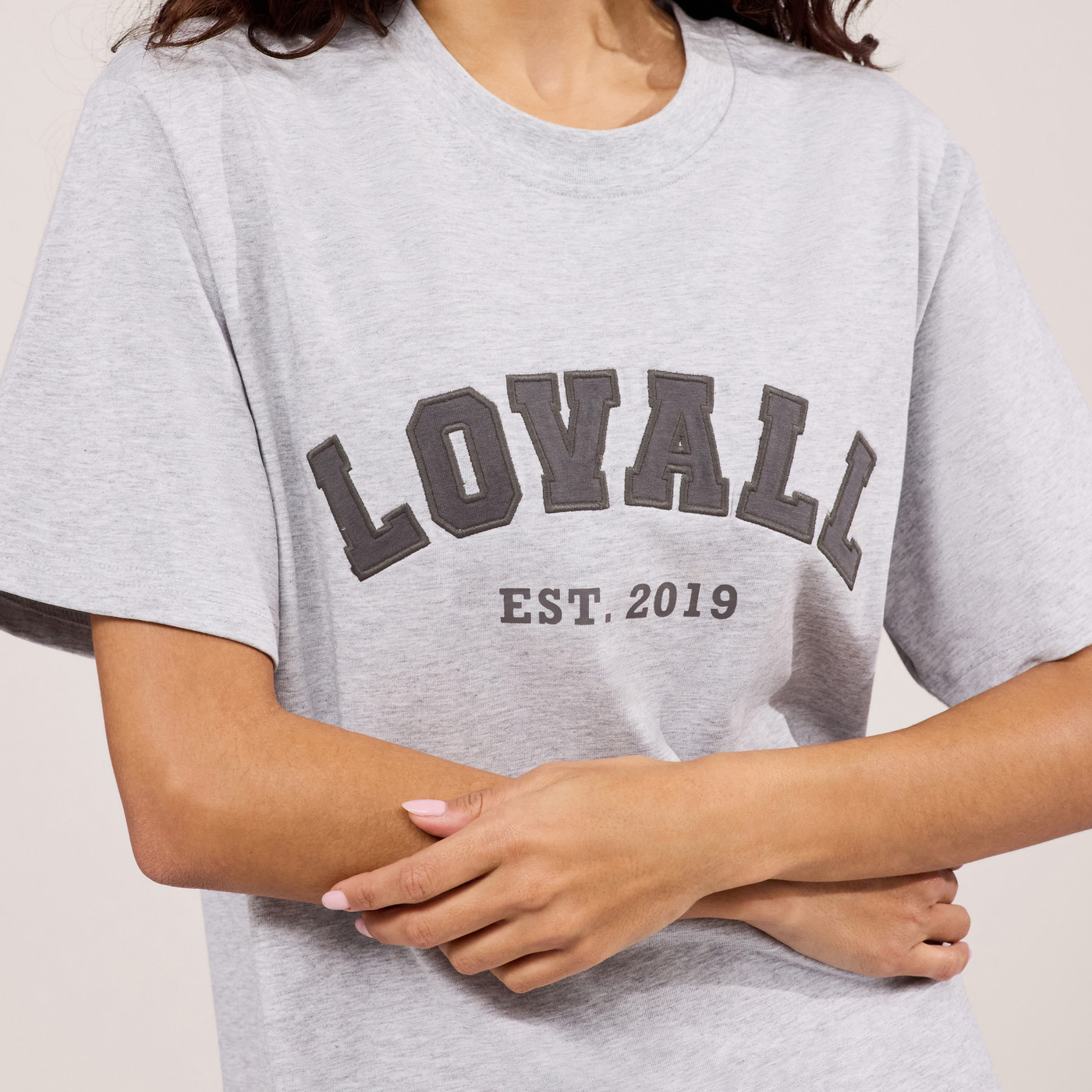 Graphic T-shirt Varsity - Light Grey Marl