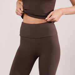 Lightweight Everyday High Waisted Leggings - Espresso Brown