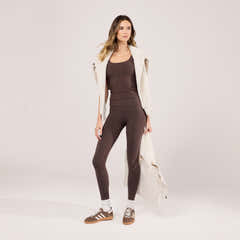 Lightweight Everyday High Waisted Leggings - Espresso Brown